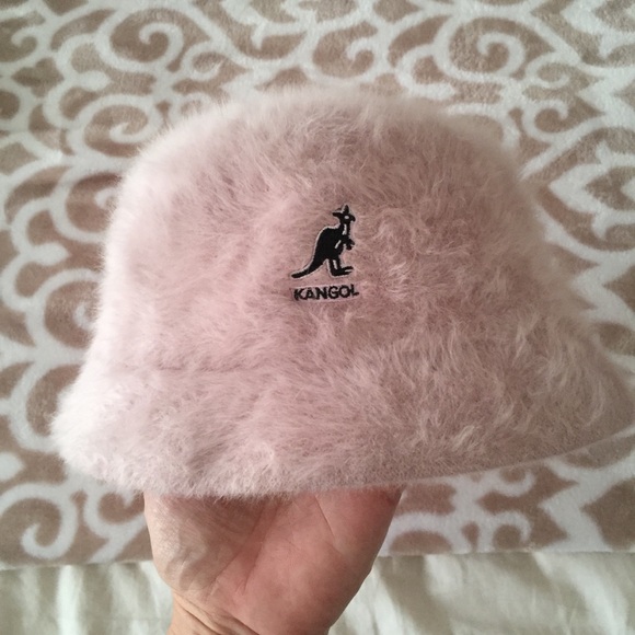 pink fuzzy kangol hat